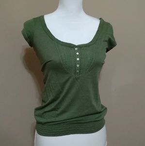 American Eagle Short Sleeve Scrunch Blouse